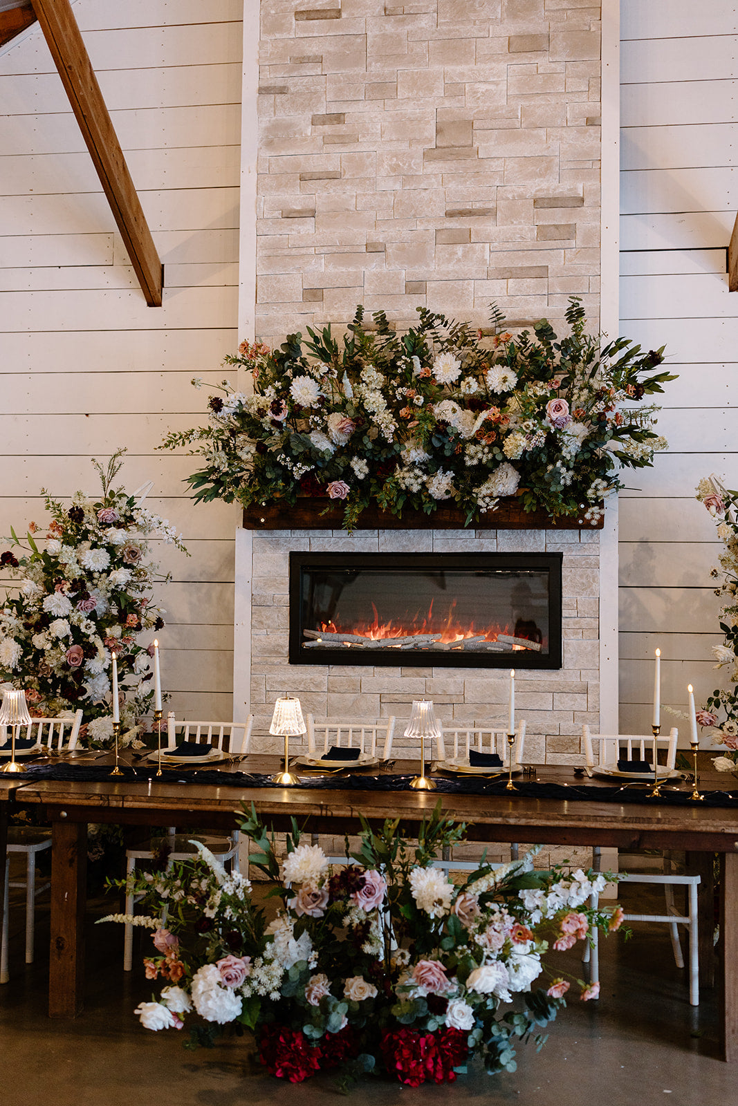 The Alice Fireplace Mantel Floral Installation