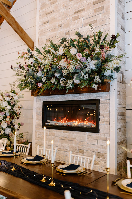 The Alice Fireplace Mantel Floral Installation