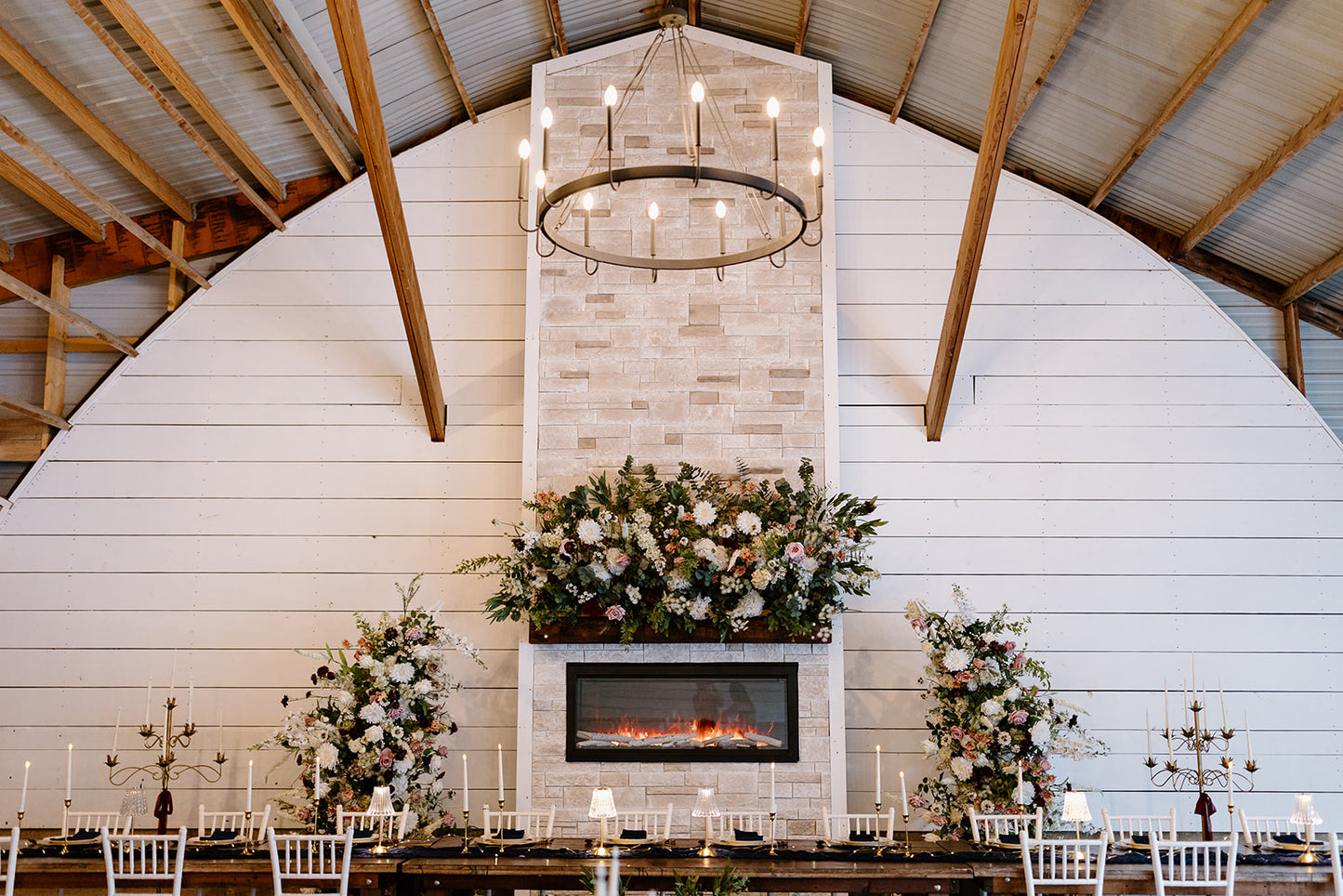 The Alice Fireplace Mantel Floral Installation